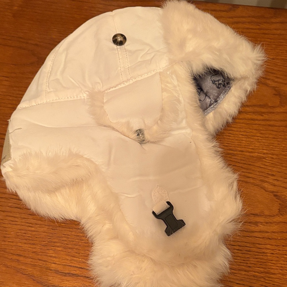 White Fur-Lined  Winter Hat